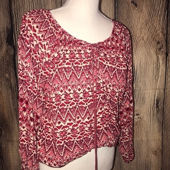 Panhandle Tops - Panhandle Medium Pink Bohemian Long sleeved Shirt